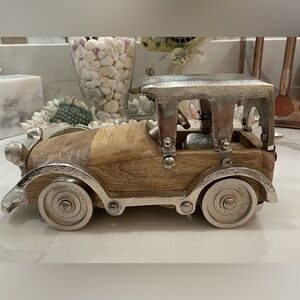 Elegant Wooden and Iron Car Decor Handmade